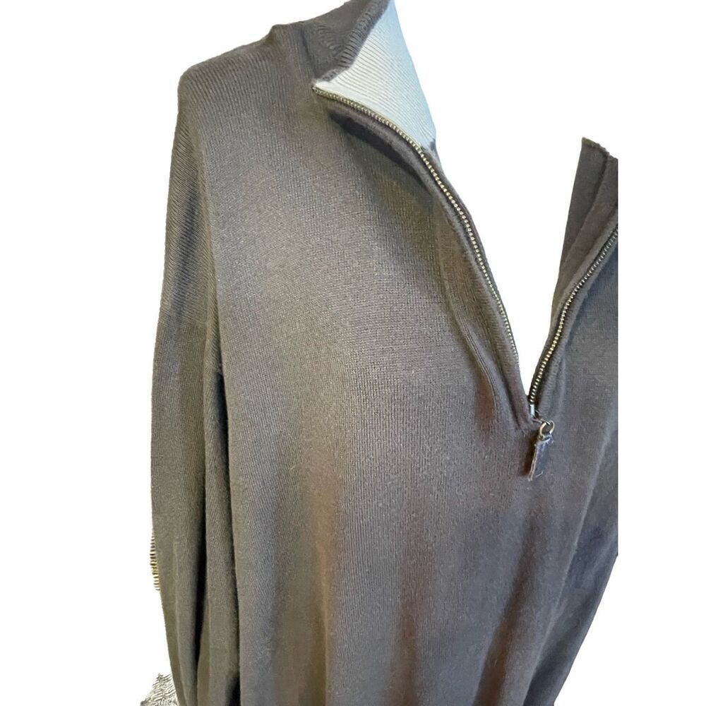 Rochester 100% Pima Cotton Half Zip Pullover Brown/Tan Men’s Sweater Size 3XL - Picture 4 of 10